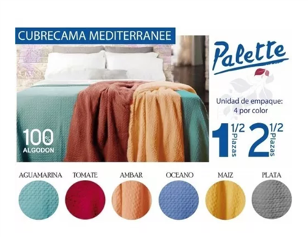 Cubrecama Mediterrane 1 1/2pl 160x250 Ambar 1121511 Palette