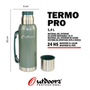 Termo Pro 1.4l Un-1592 Verde Outdoors