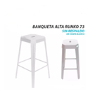 Banqueta Alta 73 Runko S/Respaldo 06-000-023 Blanco Tromen