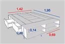 Box Linea Minimal 1.40m 4caj C/Est 6442 Nevado/Gris C Tables